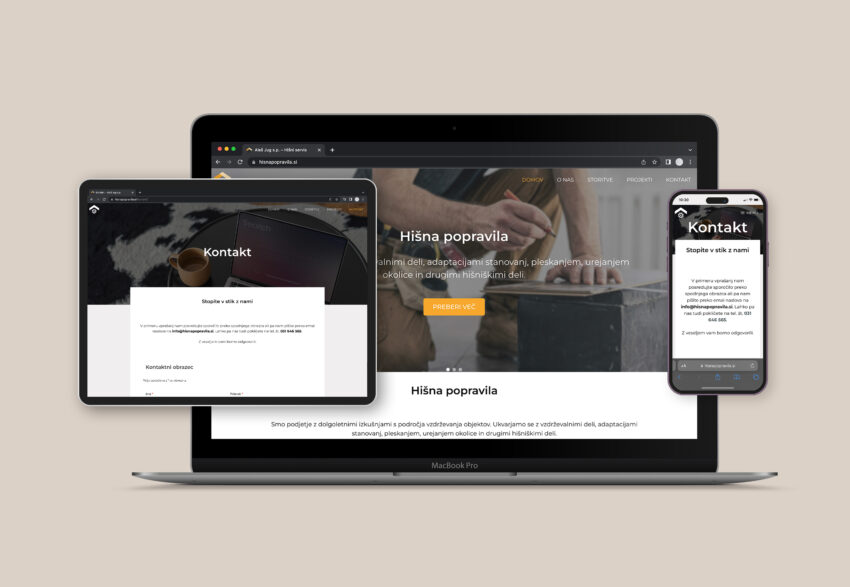 spletna stran Hišna popravila